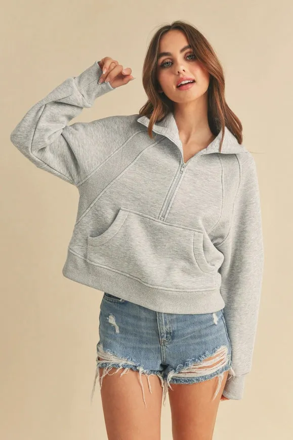 Dove Funnel Neck Half Zip