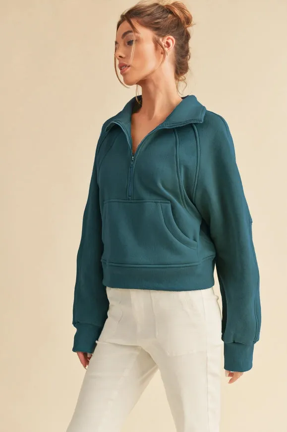 Dove Funnel Neck Half Zip