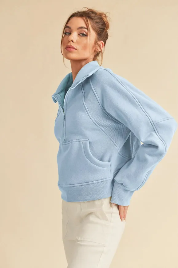 Dove Funnel Neck Half Zip