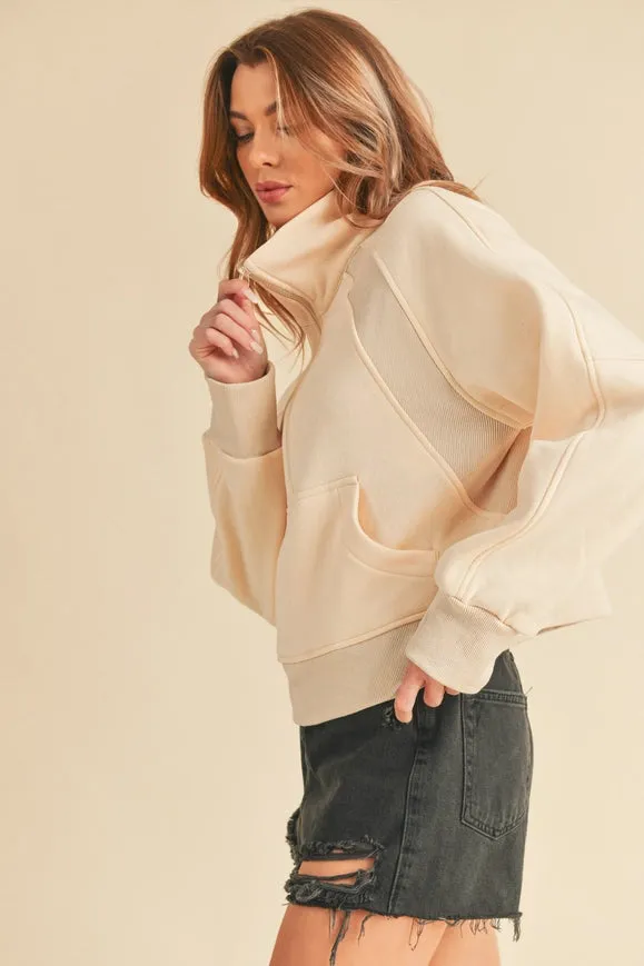 Dove Funnel Neck Half Zip