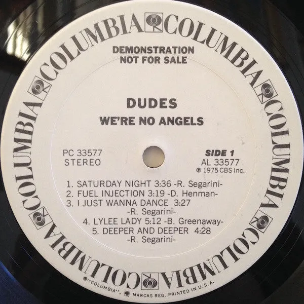 Dudes (3) - We're No Angels (LP, Album, Promo) (NM or M-)