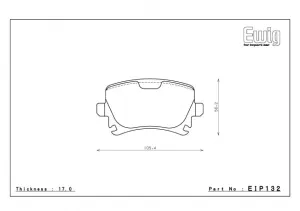 ENDLESS EIP132MX72 Rear brake pads AUDI A3/A4/S3 (8P)/TTS(8J)/VW GOLF IV R/JETTA