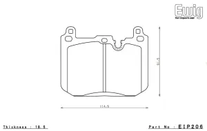 ENDLESS EIP206MX72 Front brake pads BMW F20, F30 (M-Perf.), F80M3, F82 M4 (cast iron)