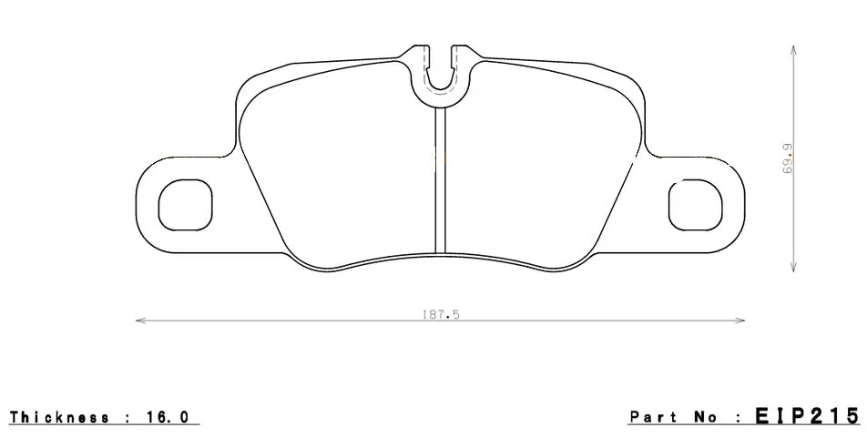 ENDLESS EIP215MX72 Rear brake pads PORSCHE 3.8 CARRERA S/4S (cast iron and PCCB)