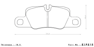 ENDLESS EIP215MX72 Rear brake pads PORSCHE 3.8 CARRERA S/4S (cast iron and PCCB)