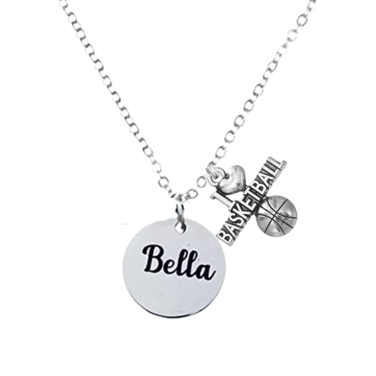 Engraved Basketball Name Necklace