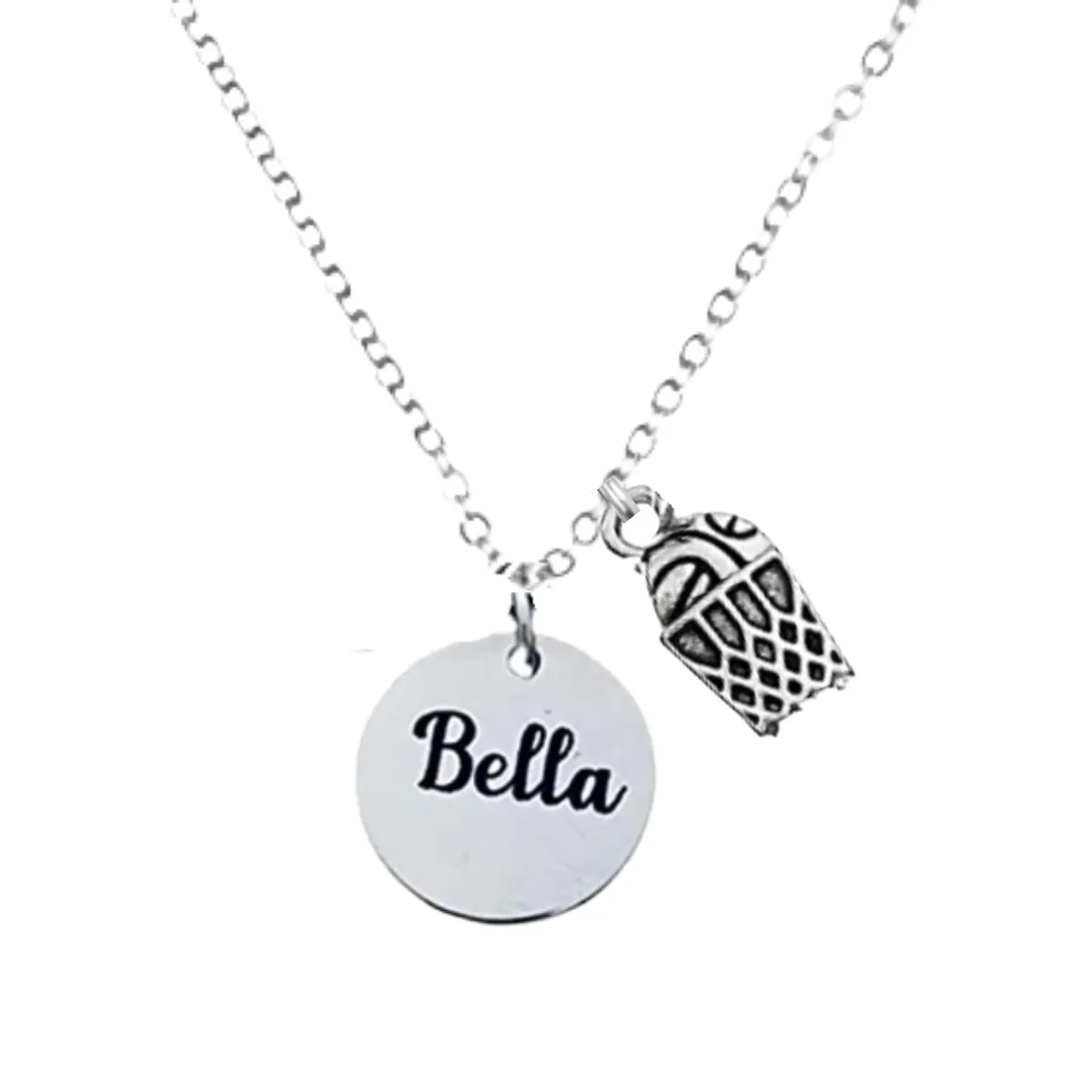 Engraved Basketball Name Necklace