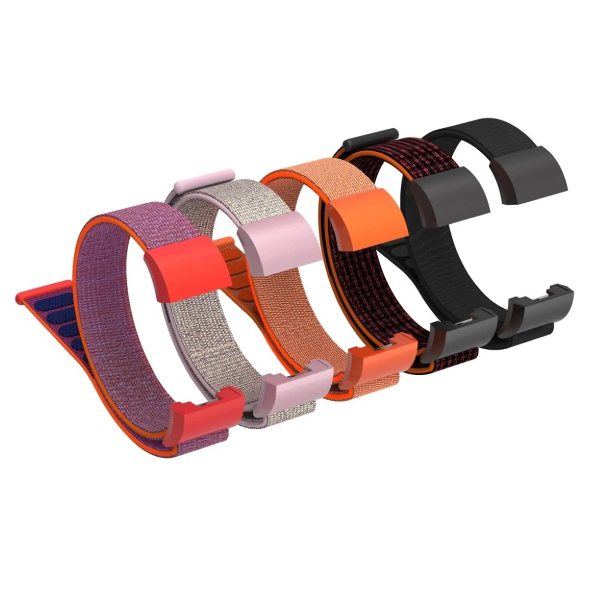 Fitbit Charge 2 velcro closure flexible nylon watch strap replacement - Pink