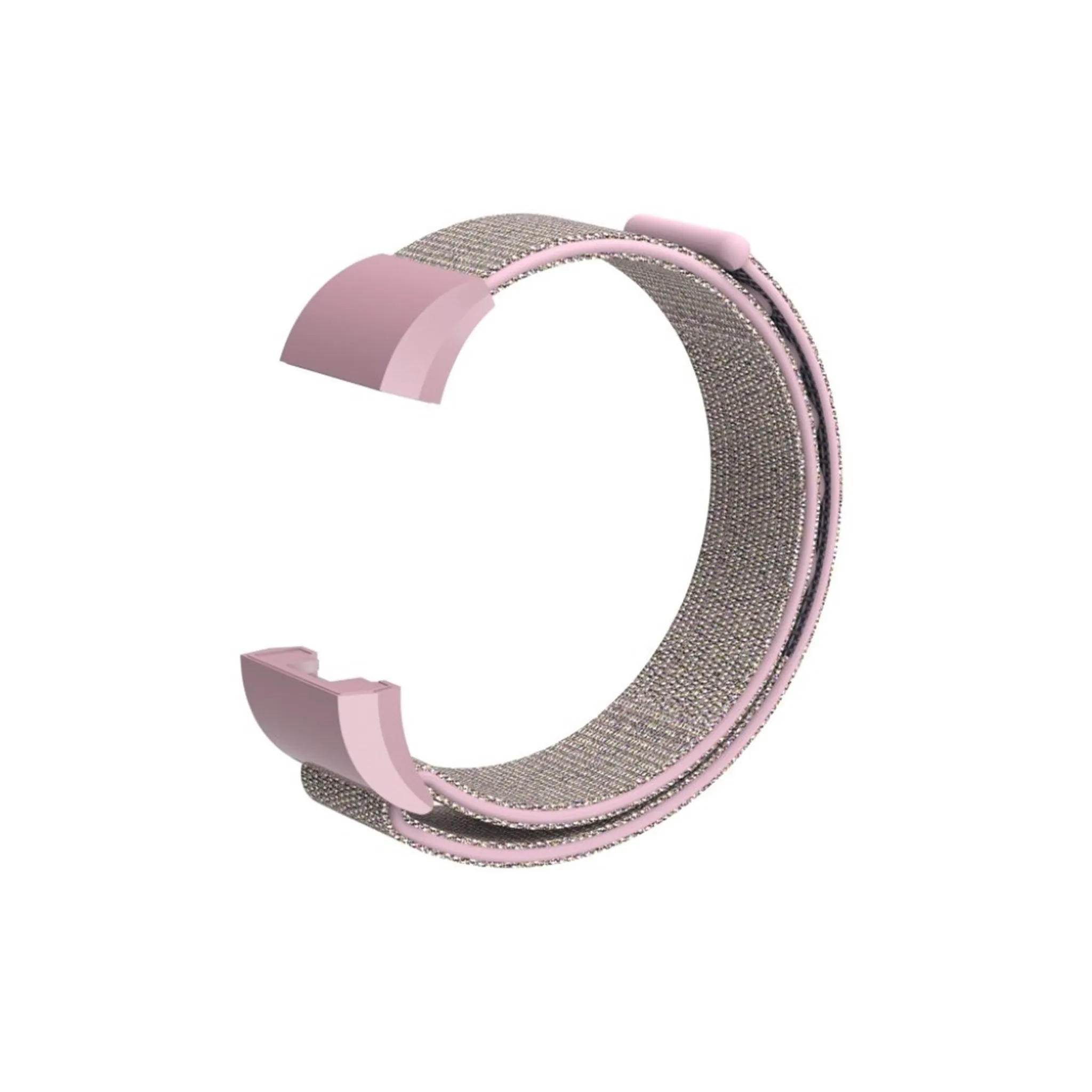 Fitbit Charge 2 velcro closure flexible nylon watch strap replacement - Pink