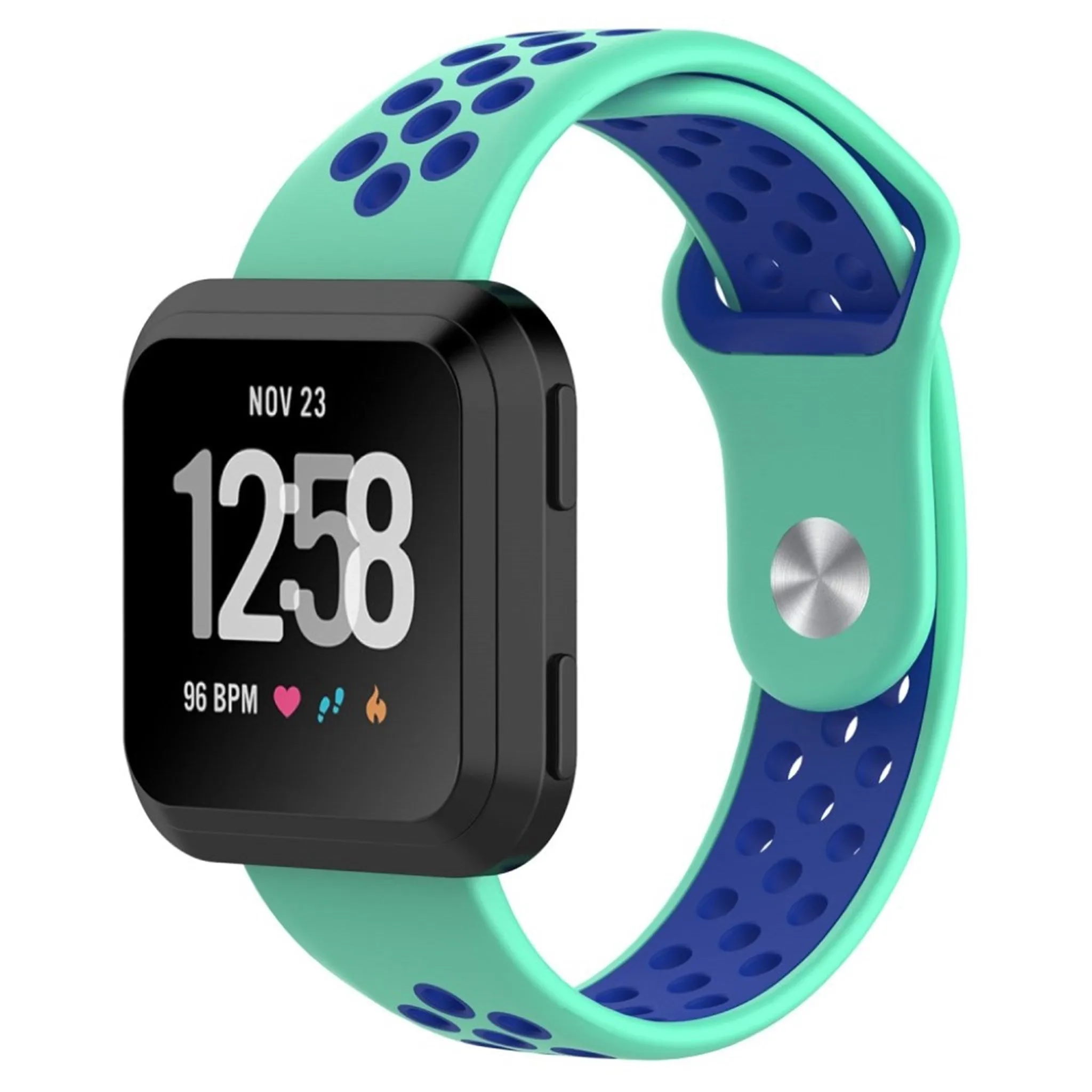 Fitbit Versa two-color breathable watchband replacement - Cyan / Blue