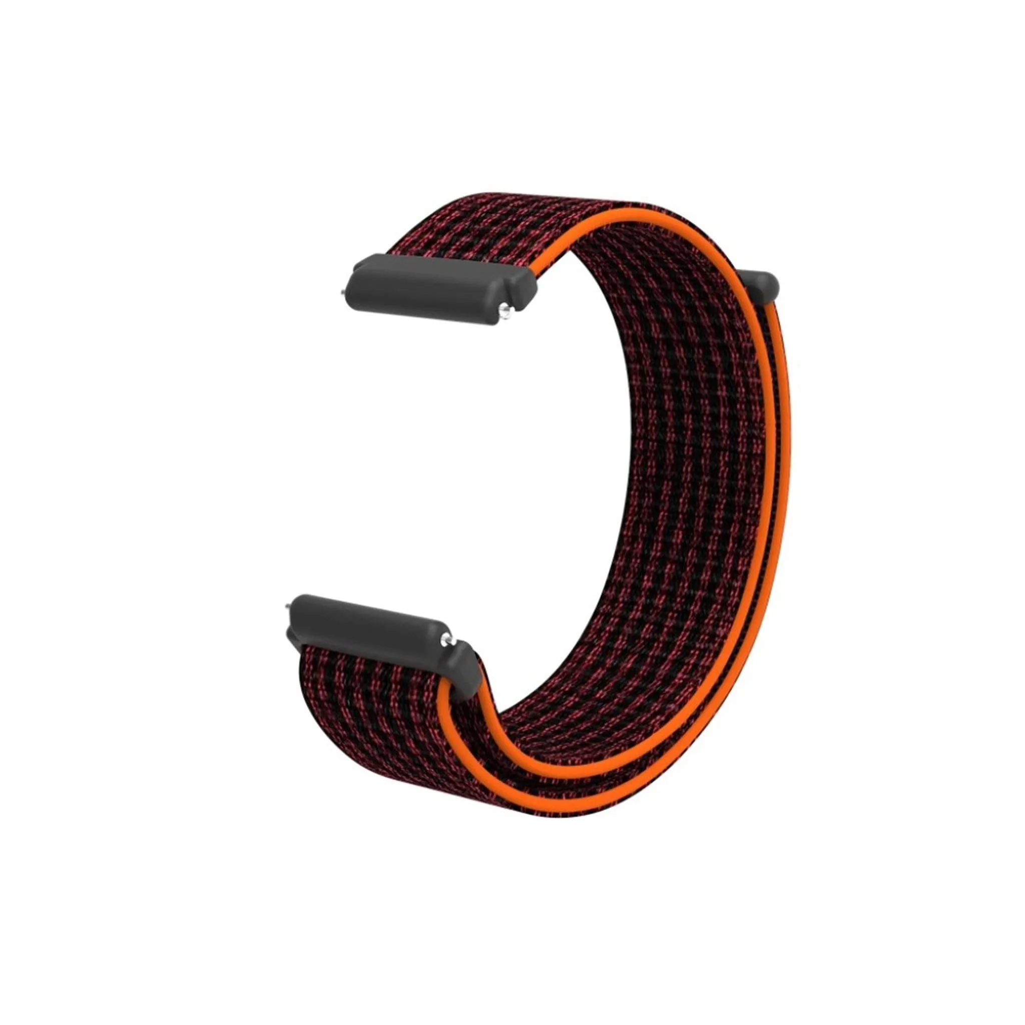 Fitbit Versa velcro closure flexible watchband - Black / Red