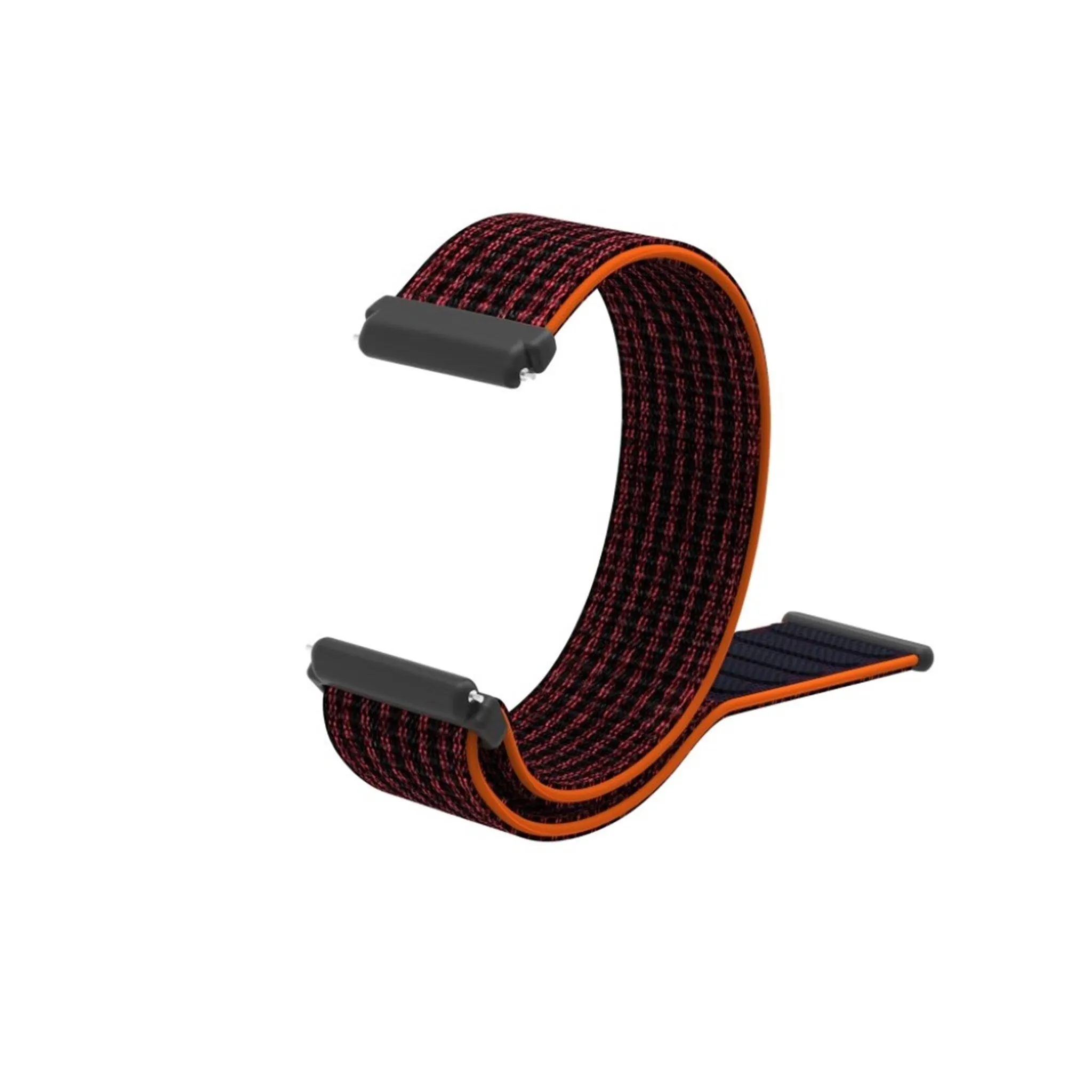 Fitbit Versa velcro closure flexible watchband - Black / Red