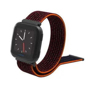 Fitbit Versa velcro closure flexible watchband - Black / Red