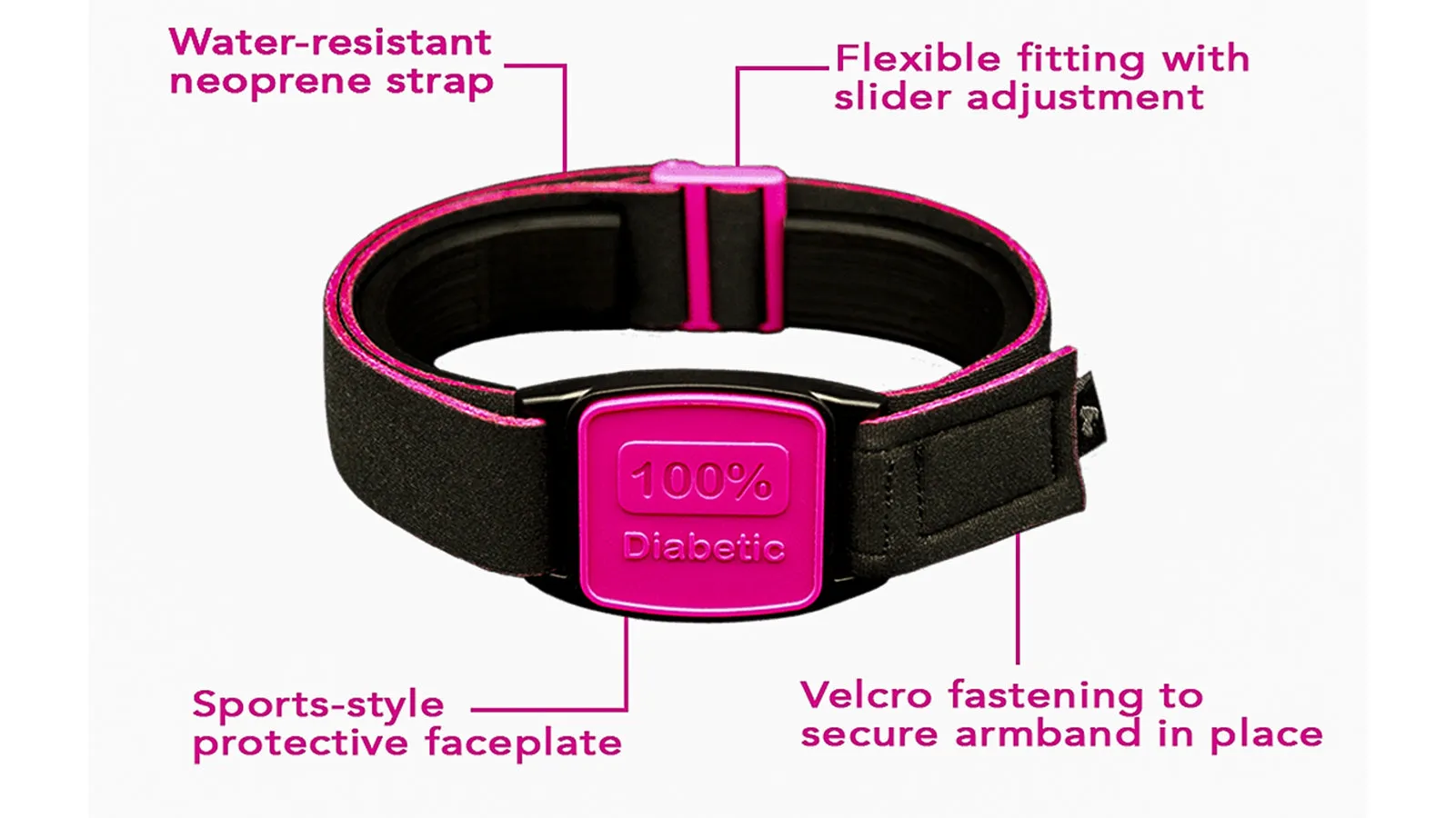 Freestyle Libre 2 CGM Sports & Swim Armband - Magenta 100 Libreband