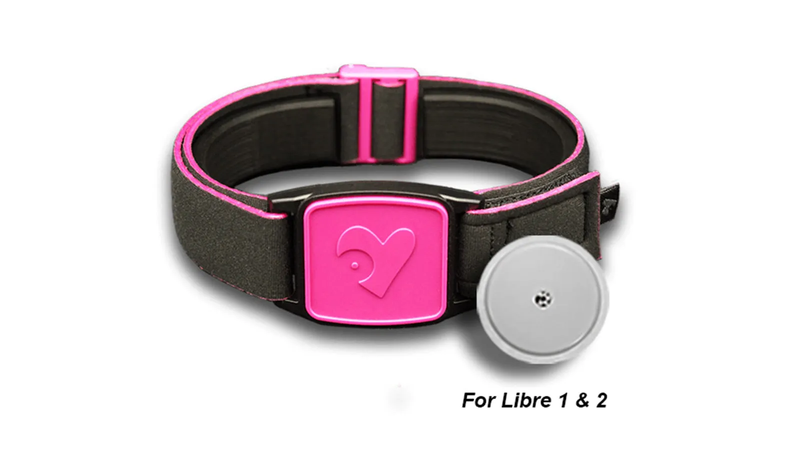 Freestyle Libre 2 CGM Sports & Swim Armband - Magenta Heart Libreband