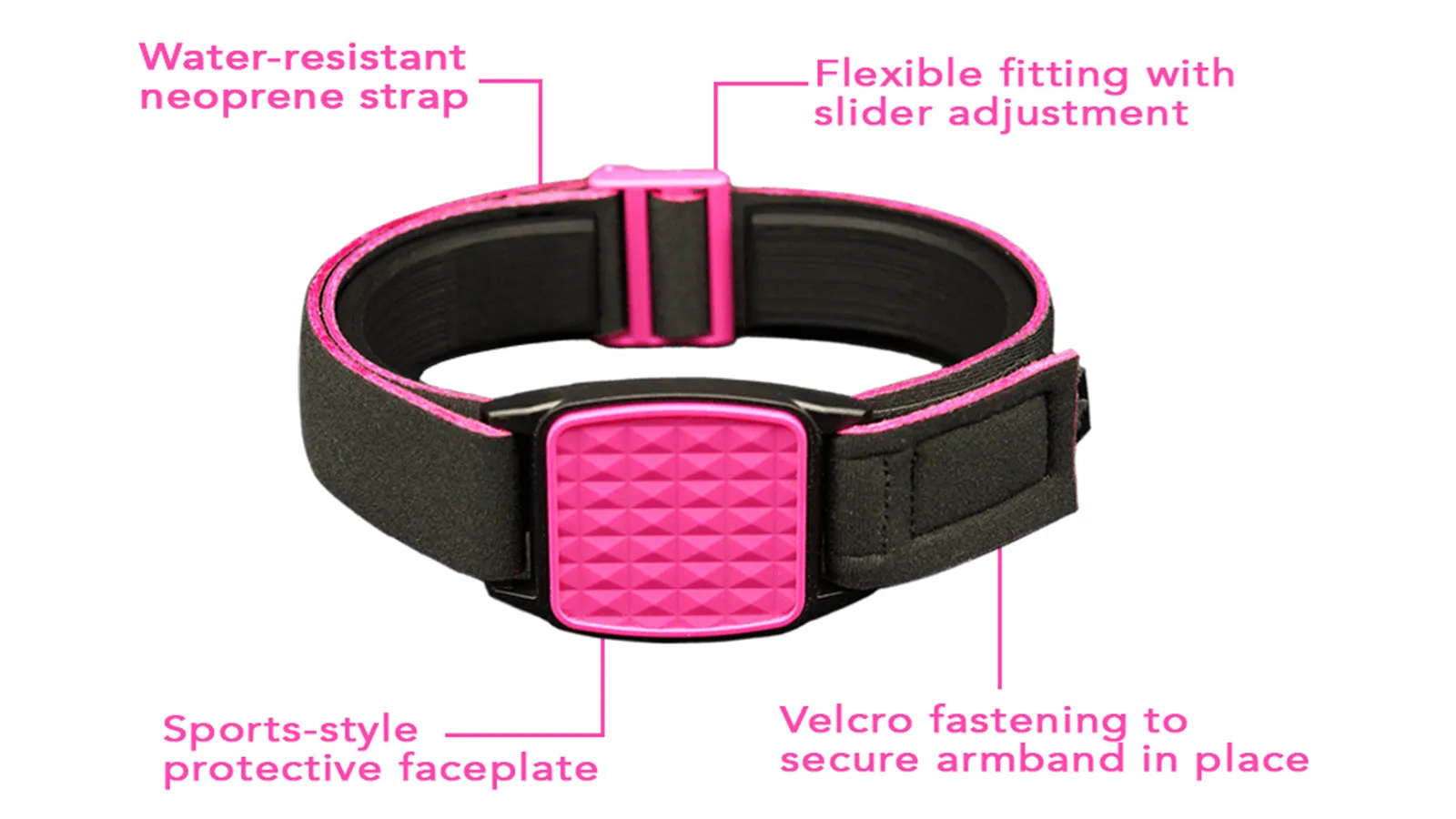 Freestyle Libre 2 CGM Sports & Swim Armband - Magenta Pyramids Libreband