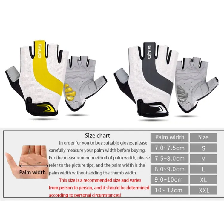 GIYO S-14 Bicycle Half Finger Gloves GEL Shock Absorbing Palm Pad Gloves, Size: S(Gray)