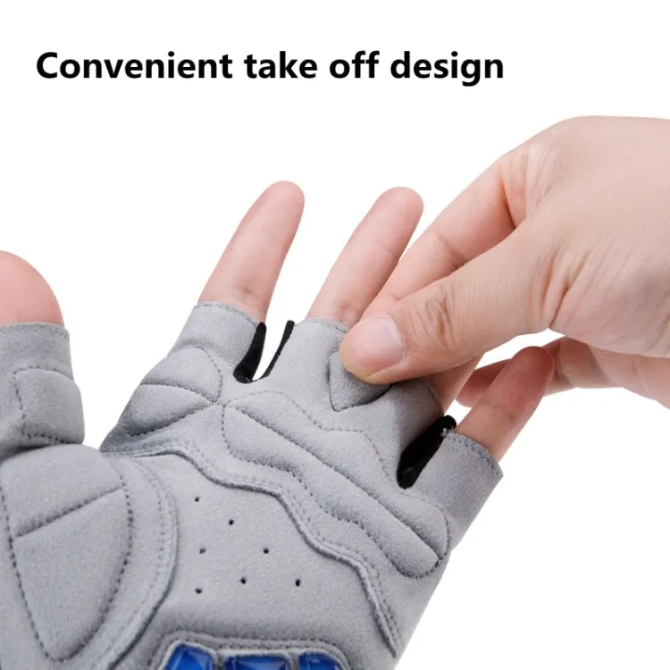 GIYO S-14 Bicycle Half Finger Gloves GEL Shock Absorbing Palm Pad Gloves, Size: S(Gray)