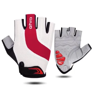 GIYO S-14 Bicycle Half Finger Gloves GEL Shock Absorbing Palm Pad Gloves, Size: XL(Red)