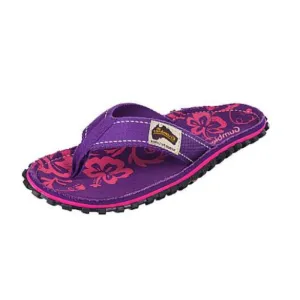 Gumbies Islander Purple Hibiscus Women's Flipflops