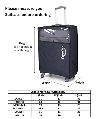 HAVAI Suitcase Storage Protector - Store your suitcase Safely (26 Inch), Navy Blue, Pack of 1