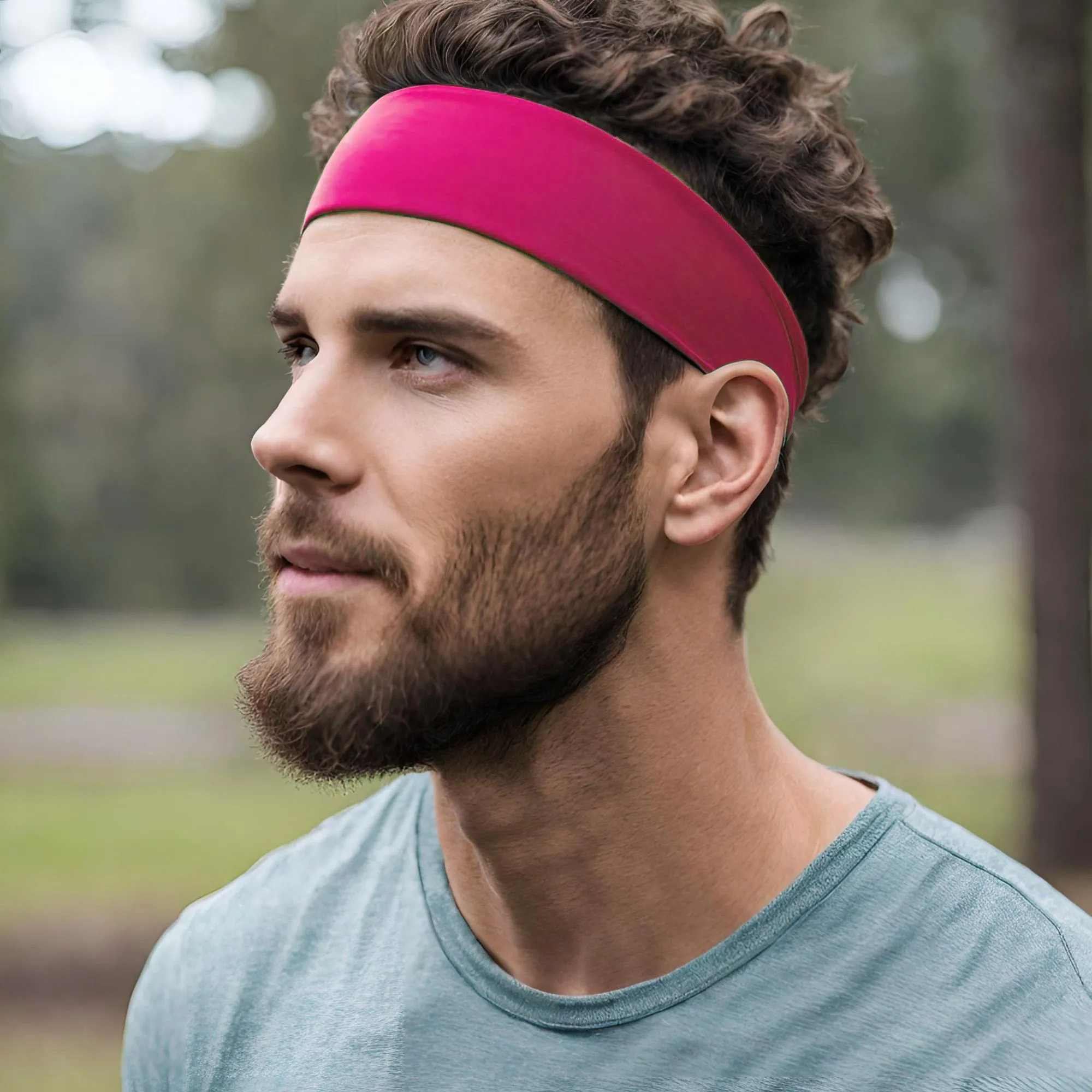 Hot Pink Cotton Headbands - 12 Pack