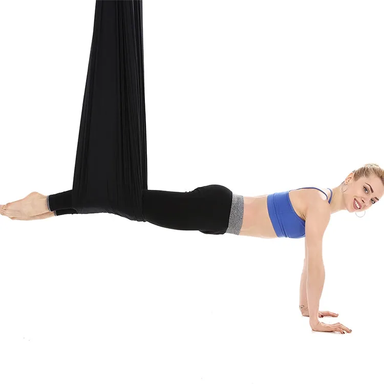 Household Handstand Elastic Stretching Rope Aerial Yoga Hammock Set(Black)