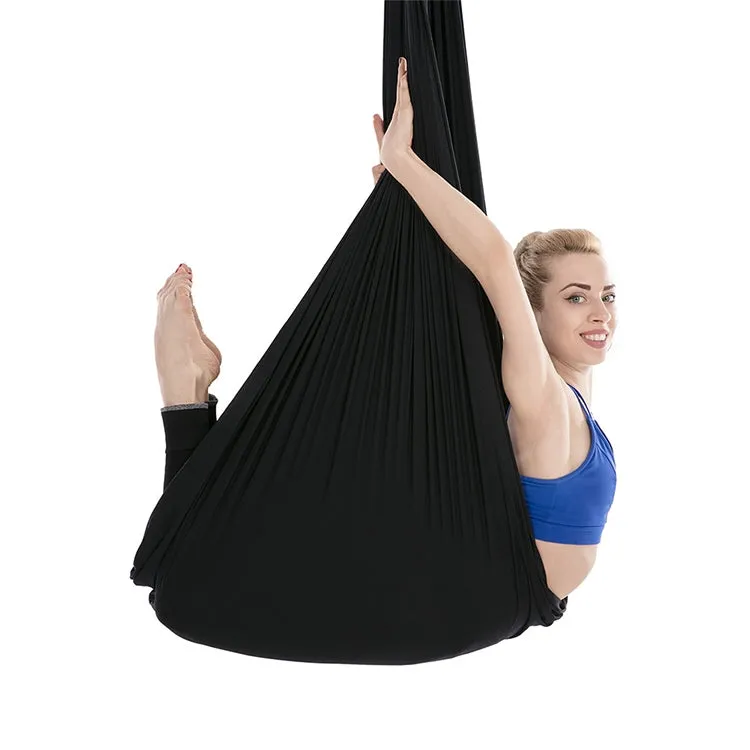 Household Handstand Elastic Stretching Rope Aerial Yoga Hammock Set(Black)