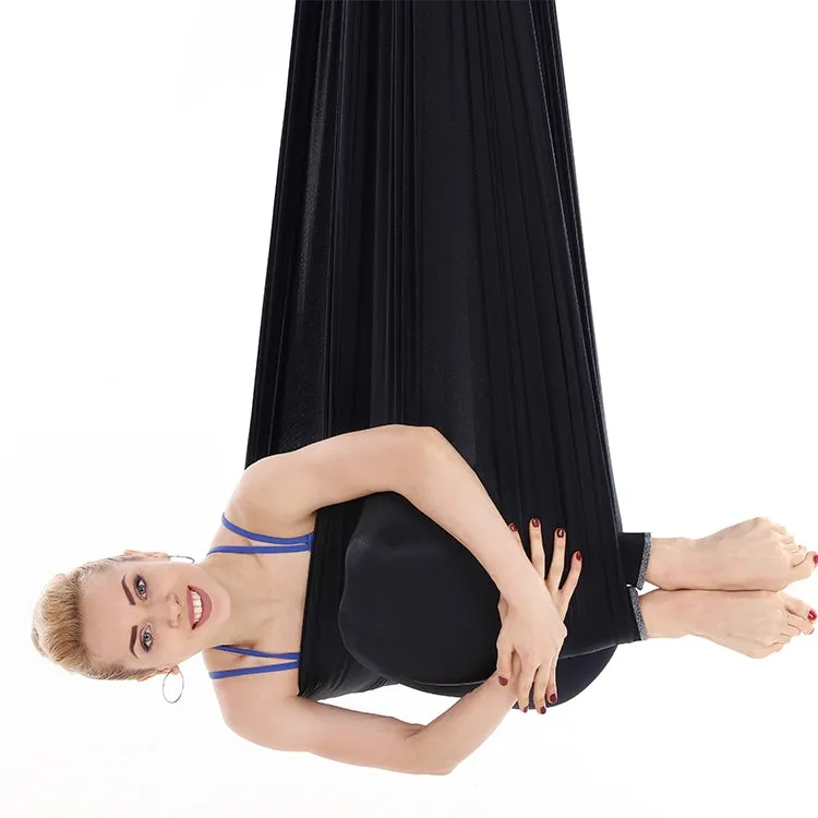 Household Handstand Elastic Stretching Rope Aerial Yoga Hammock Set(Black)