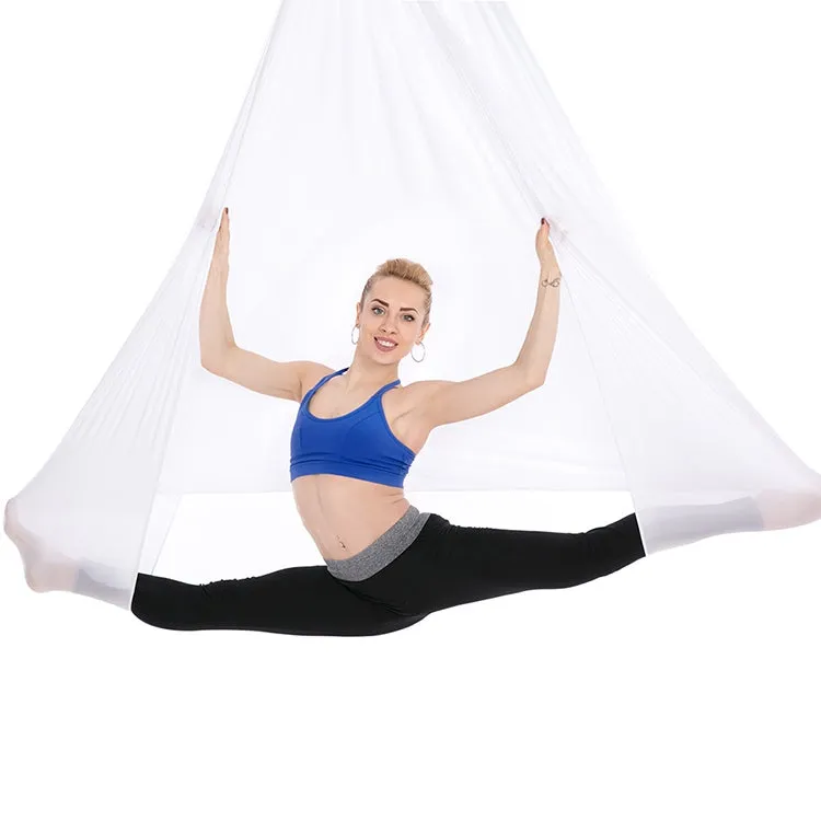 Household Handstand Elastic Stretching Rope Aerial Yoga Hammock Set(White)