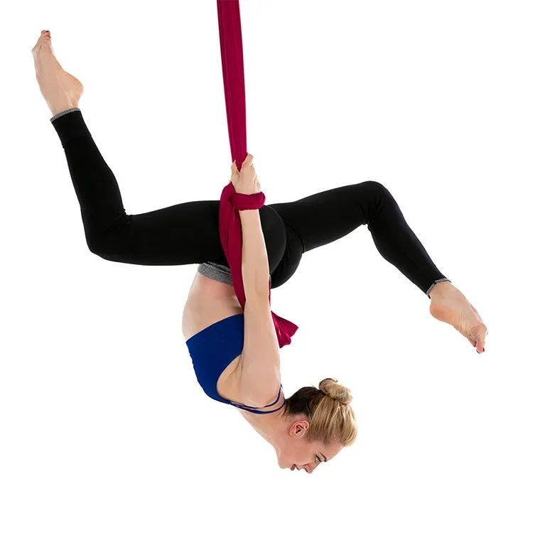 Household Handstand Elastic Stretching Rope Aerial Yoga Hammock Set(Wine Red)