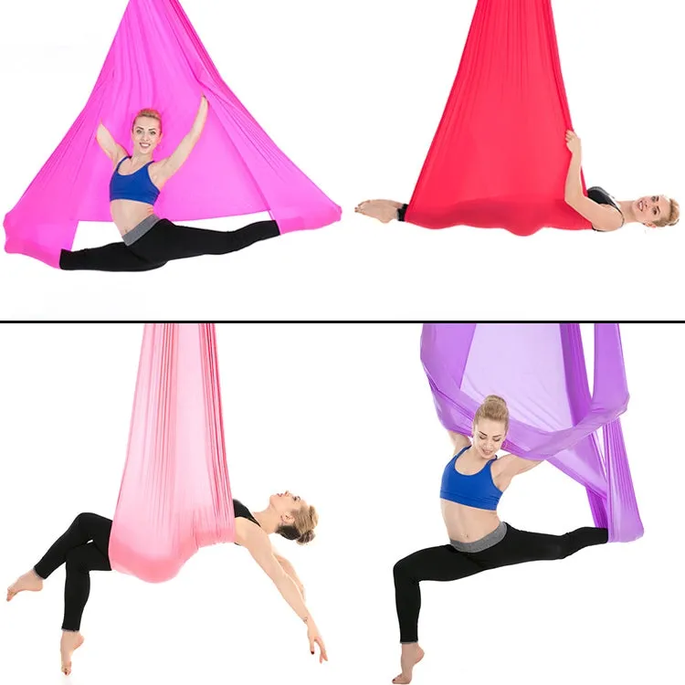 Indoor Anti-gravity Yoga Knot-free Aerial Yoga Hammock with Buckle / Extension Strap, Size: 400x280cm(Gold)