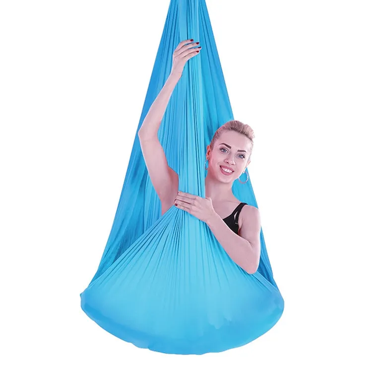 Indoor Anti-gravity Yoga Knot-free Aerial Yoga Hammock with Buckle / Extension Strap, Size: 400x280cm(Sky Blue)