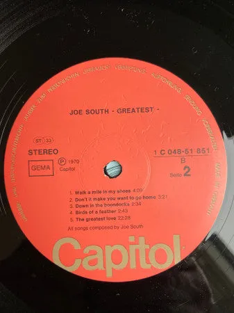 Joe South - Joe South Greatest (LP, Comp, RE) (VG )