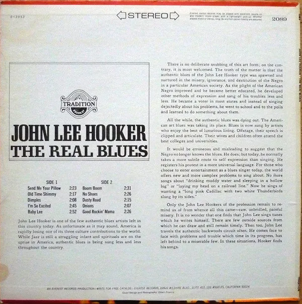 John Lee Hooker - The Real Blues (LP, Comp) (NM or M-)