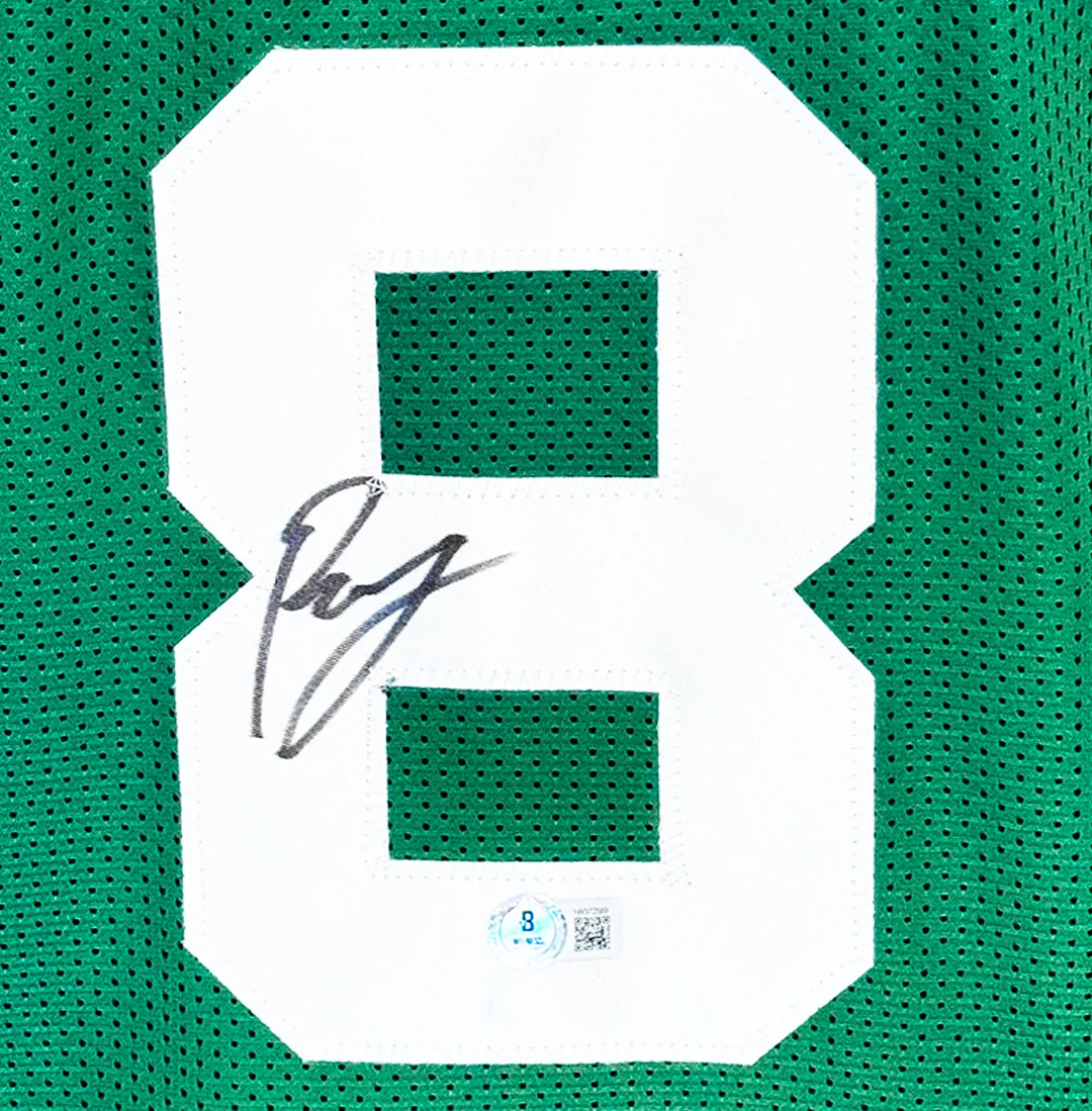 Kristaps Porzingis Signed Boston Green Boston Front Basketball Jersey (Beckett)