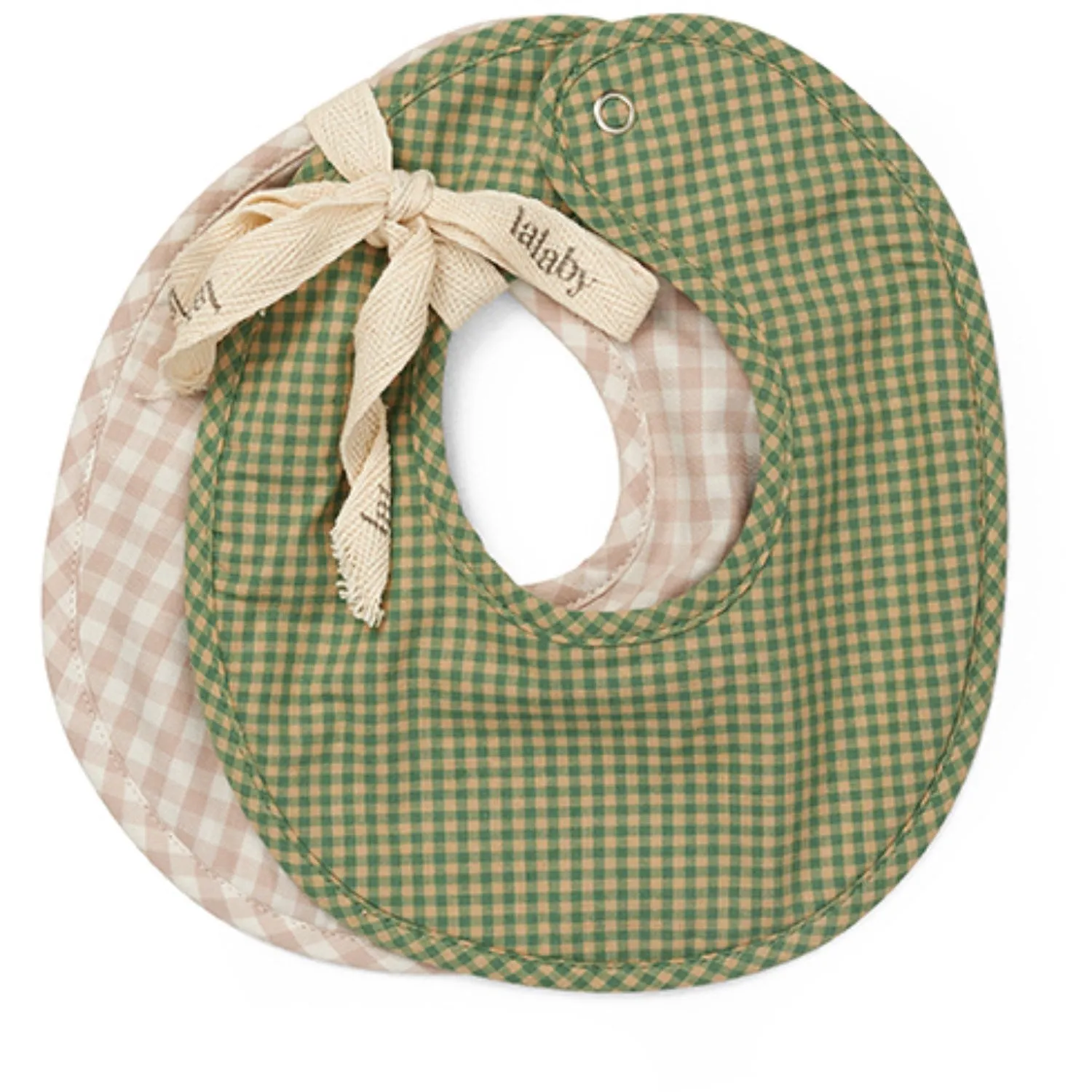 Lalaby Green Check Bibi Bib 2-Pack