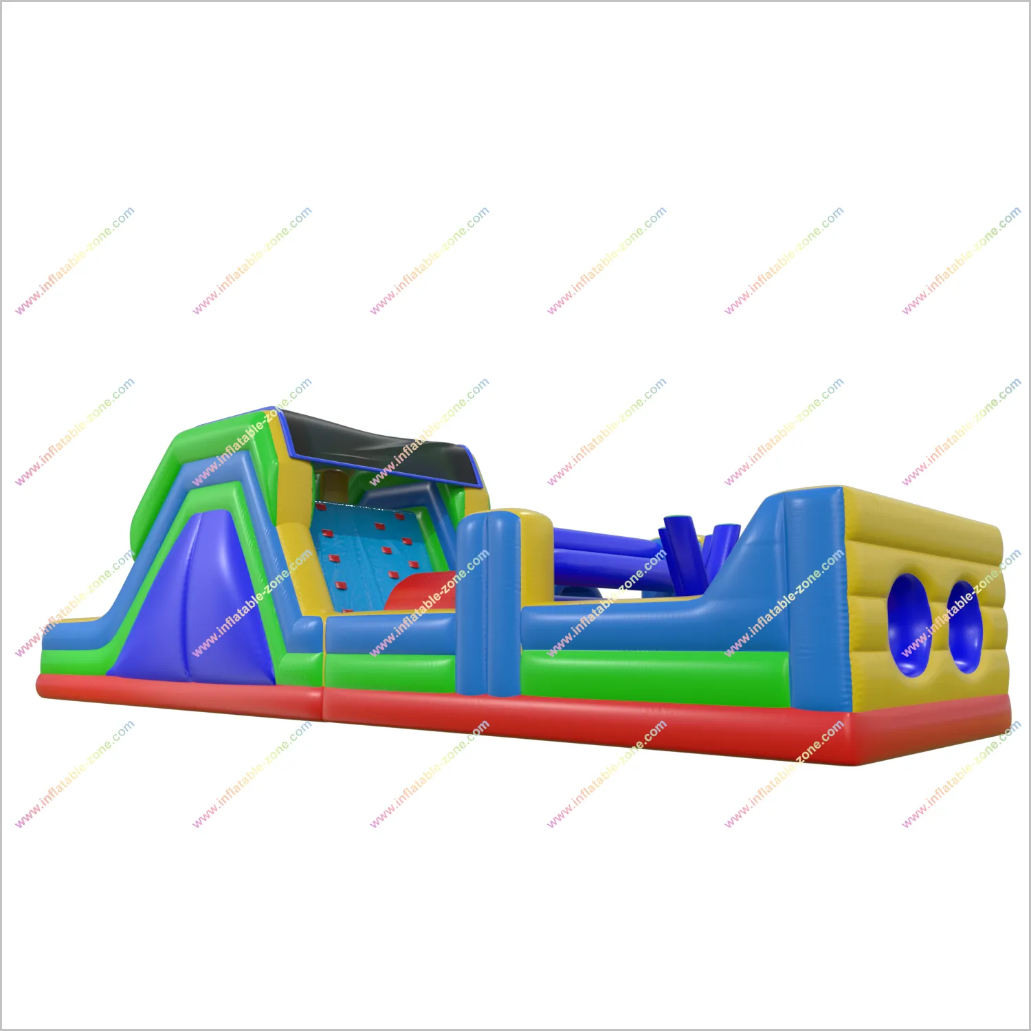 Large Obstacle Course Camp Inflatable Obstacle Race Sports Game With Inflatable Rock Climbing Wall Slide