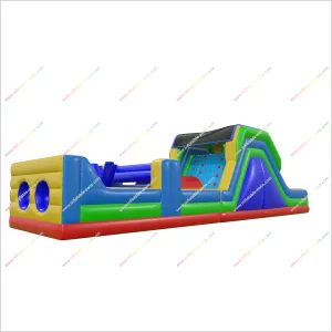 Large Obstacle Course Camp Inflatable Obstacle Race Sports Game With Inflatable Rock Climbing Wall Slide