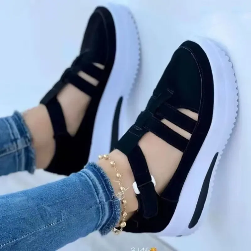 Large Women's Thick Sole Hollow Out Sports Casual Shoes