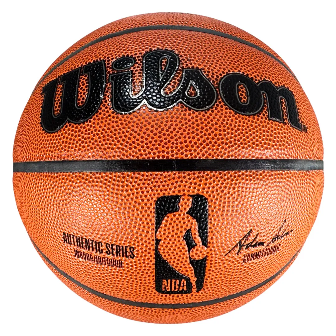 Larry Johnson Signed NBA Wilson Authentic Series Basketball (JSA)