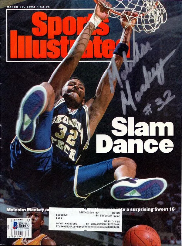 Malcolm Mackey Autographed Sports Illustrated Magazine Georgie Tech Yellow Jackets Beckett BAS #B61077