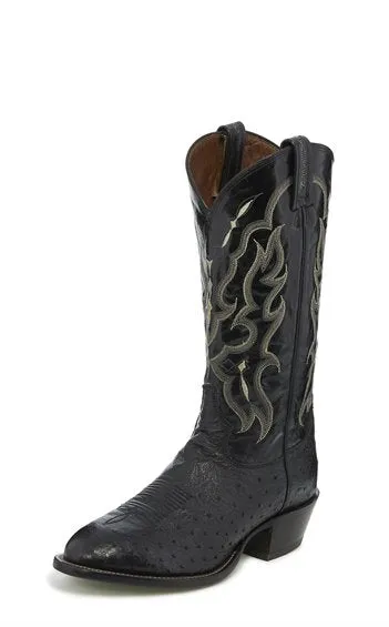 Men's Tony Lama Bonham Black Smooth Ostrich Boot