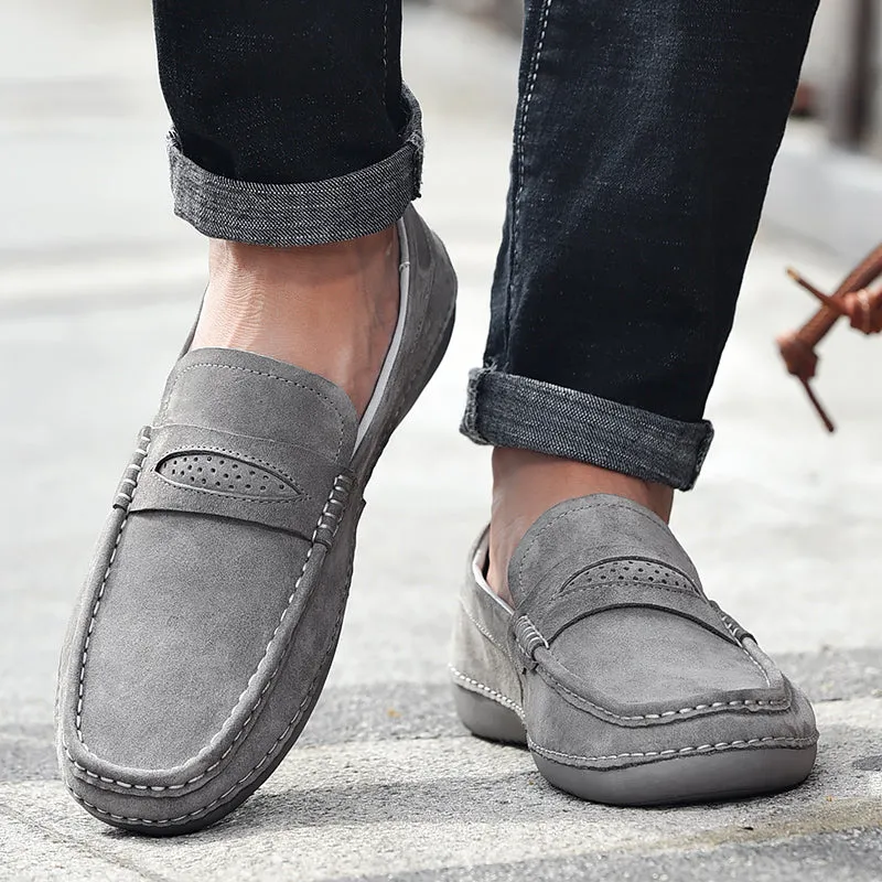 Middle Strip Suede Slip-On Shoes