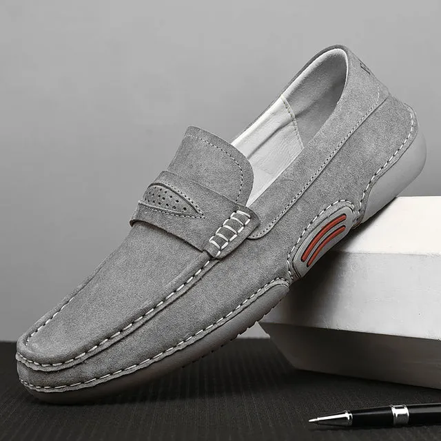 Middle Strip Suede Slip-On Shoes