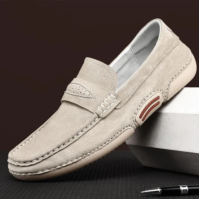 Middle Strip Suede Slip-On Shoes