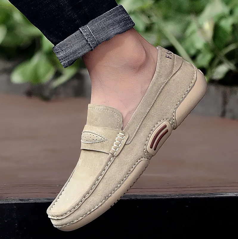 Middle Strip Suede Slip-On Shoes