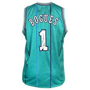 Muggsy Bogues Signed Charlotte Teal Basketball Jersey (Beckett)