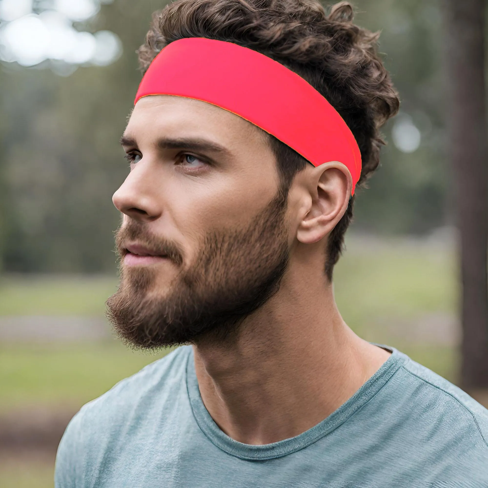 Neon Pink Cotton Headbands - 12 Pack