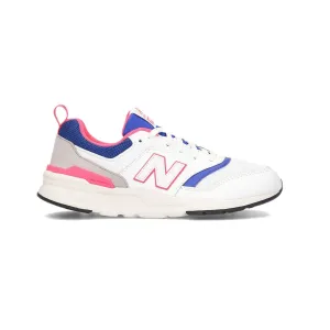 NEW BALANCE GR997HAJ GR997 JR'S (Medium) White/Blue Leather & Mesh Lifestyle Shoes